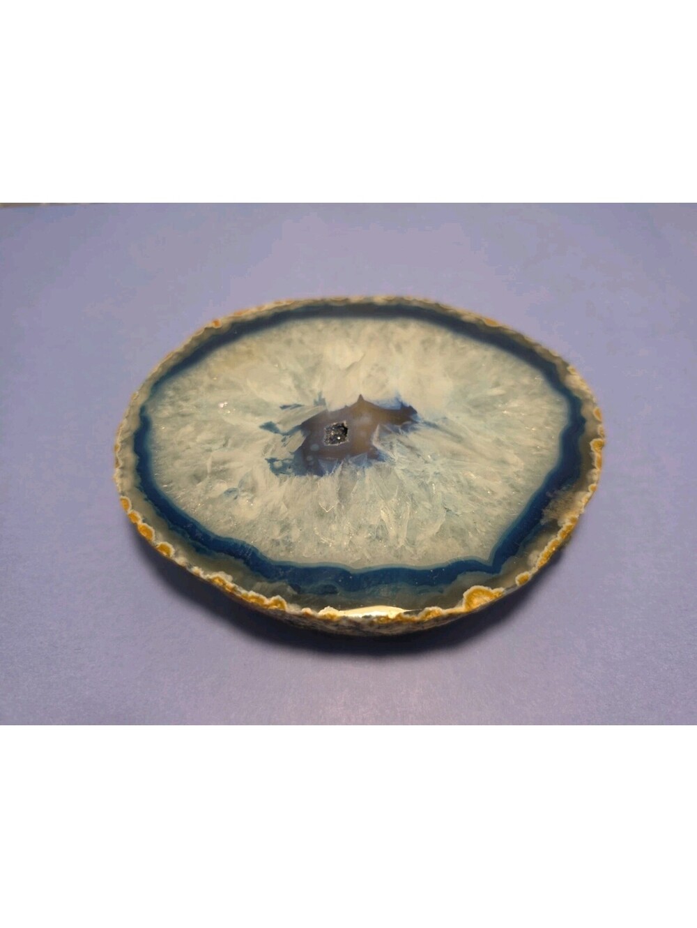 Agate Crystal Blue Beautiful 5”X4” Almost 1" Thick